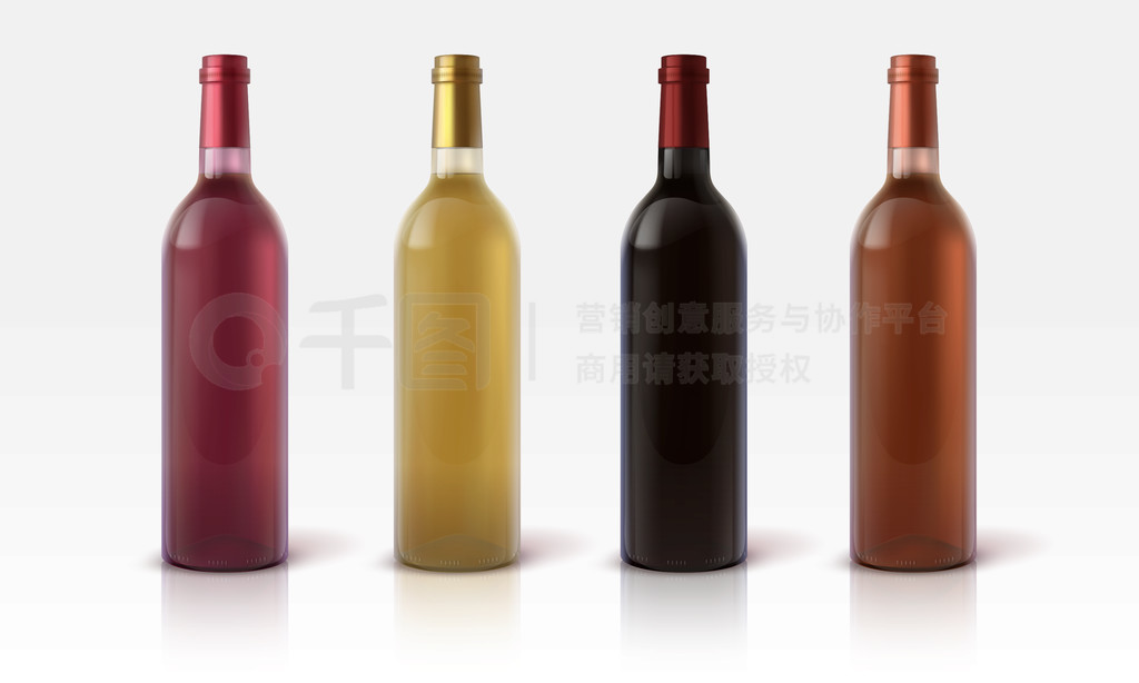 逼真3D酒瓶模型 多色葡萄飲料的玻璃容器設(shè)計與商業(yè)應(yīng)用